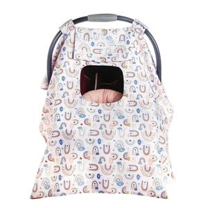Monbebe Infant Girls Pink Rainbows Car Seat Cover/Canopy w/Window - VGUC!